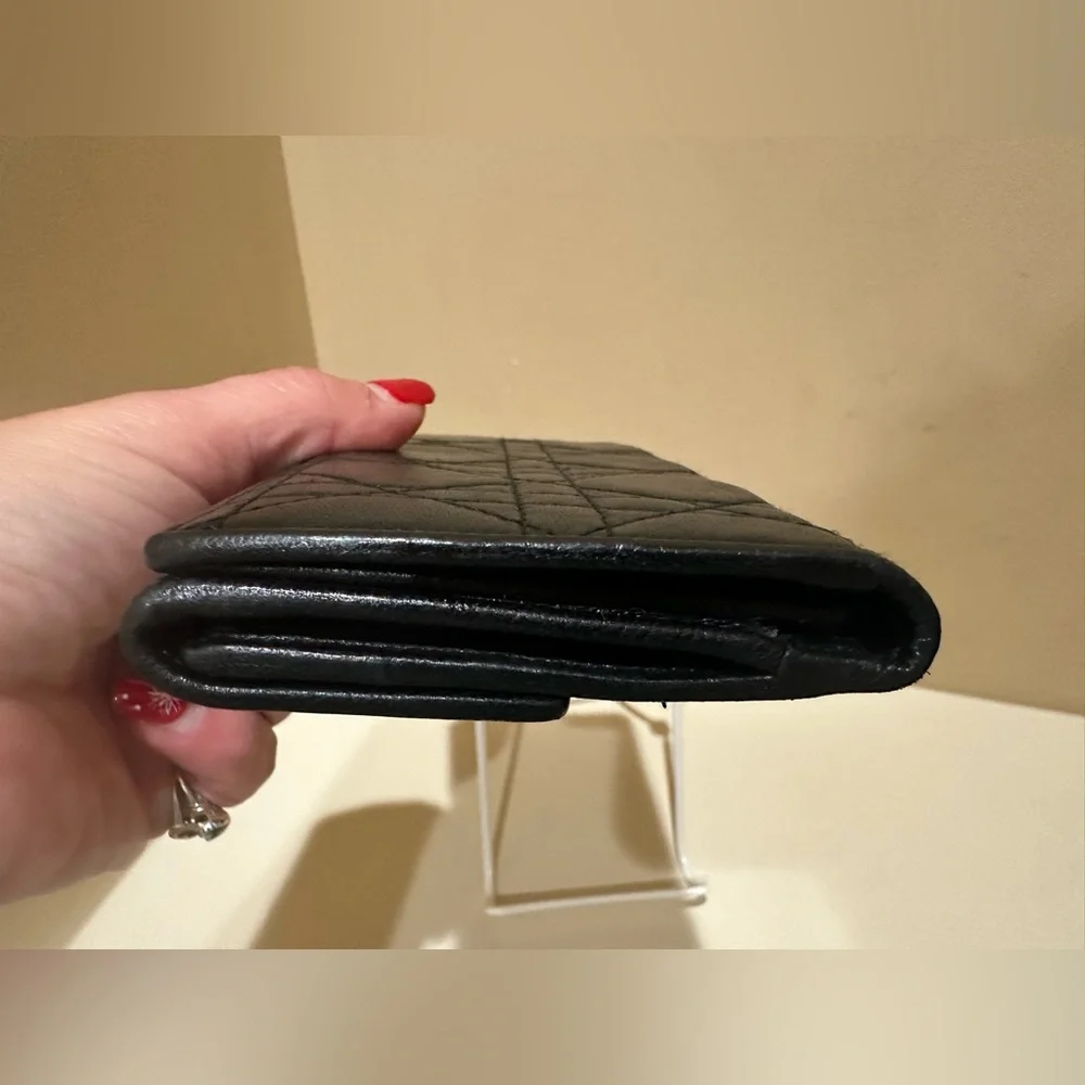 Christian Dior Vintage Cannage Leather Long Wallet